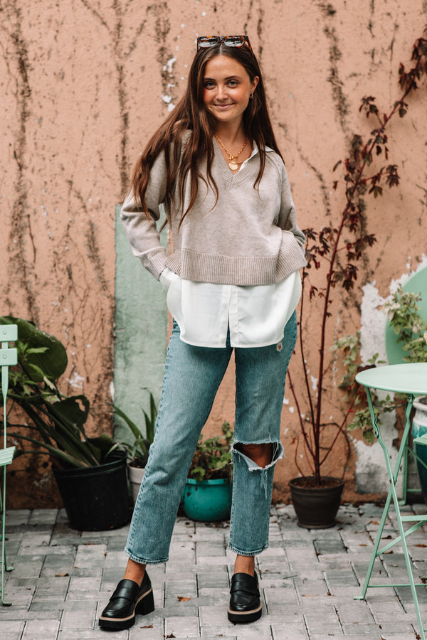 Rosy Brown Charli Sweater Top