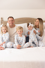 Light Gray Men's PJ Pants | Santa Baby Blue Pant