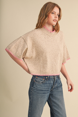 Wheat Stitch In Time Short Sleeve Sweater Sweater