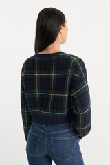 Seashell The Jacquard Cardigan in Forest Plaid Cardigan