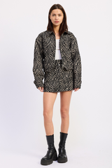 Lavender Bad Reputation Zebra Jacquard Jacket Jacket