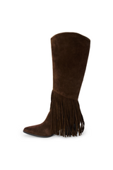 White Smoke Tatum Knee High Boot | Chocolate Suede Boot
