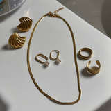 Gray Mara Gold Pearl Earrings Earrings