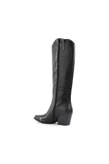 White Smoke Begging You Tall Boot | Black Leather Boot