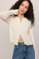 Light Gray Medina Cable Cardigan Cardigan