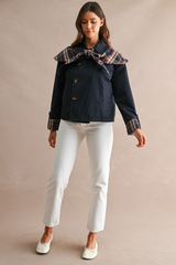 Gray Autumn Reversible Plaid Jacket Jacket