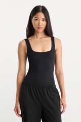 Black The Sculpting Modern Tank Bodysuit Bodysuit