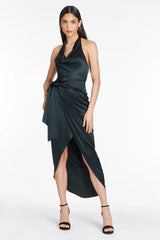 Dark Slate Gray Martine Silk Gown Dress
