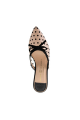 Rosy Brown Mel Dot Kitten Heel | Natural/Black Heel