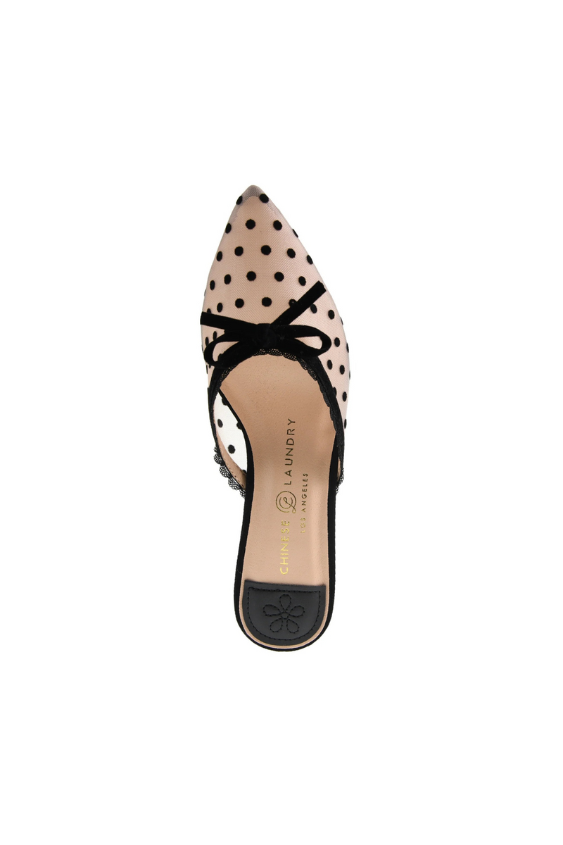 Rosy Brown Mel Dot Kitten Heel | Natural/Black Heel