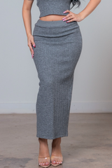 Light Slate Gray Alayna Knit Maxi Skirt Maxi Skirt