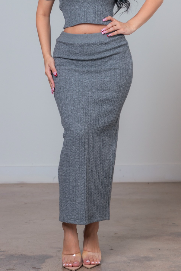 Light Slate Gray Alayna Knit Maxi Skirt Maxi Skirt