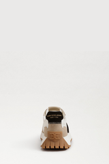 Lavender Langley Lace Up Sneaker | White/Tan/Black Suede Sneaker