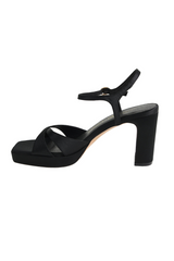 Black Gracie Heel | Black Satin Heel