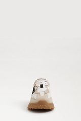 Lavender Langley Lace Up Sneaker | White/Tan/Black Suede Sneaker