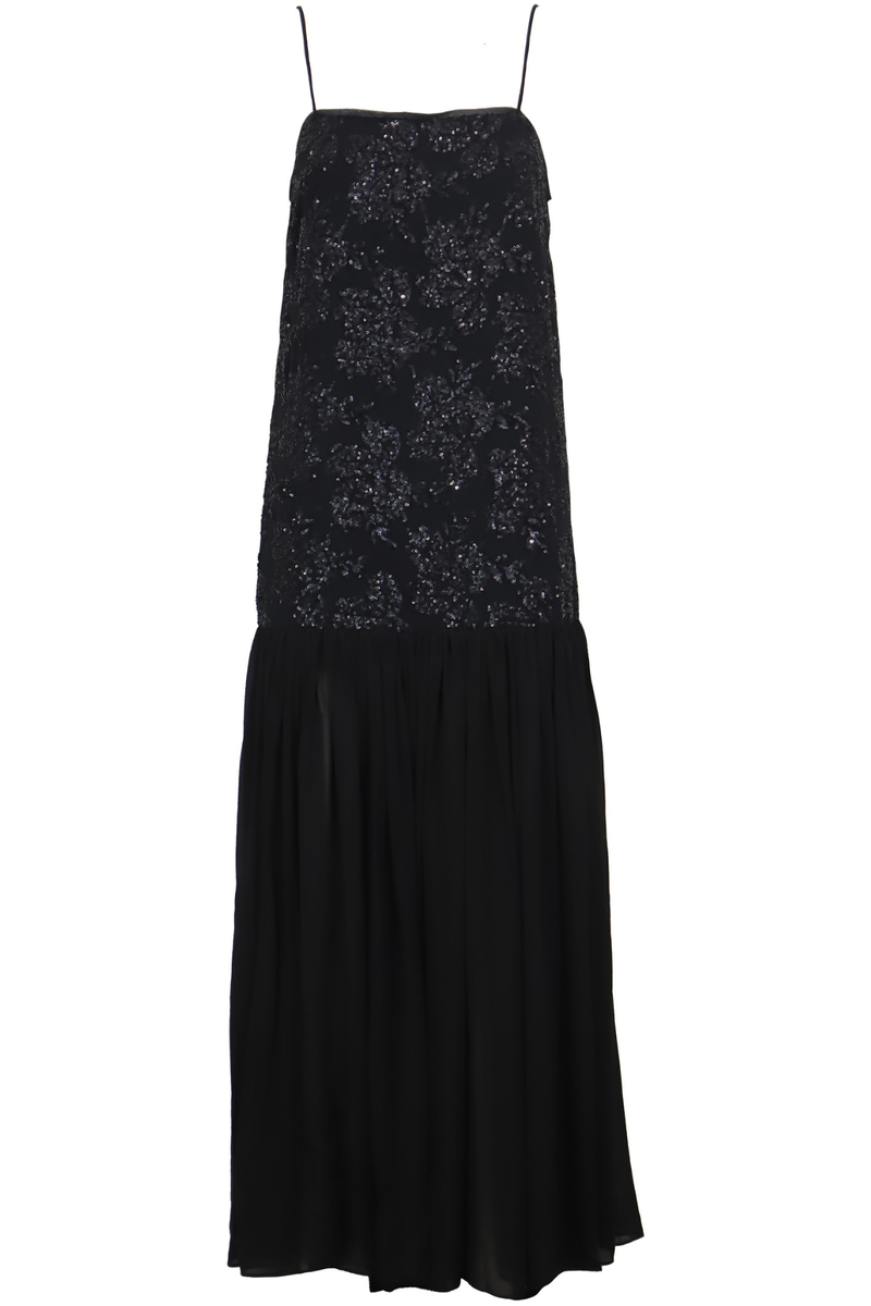 Black Marissa Drop Waist Sequin Dress Maxi Dress