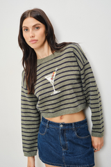 Lavender Olive You Striped Martini Sweater Sweater