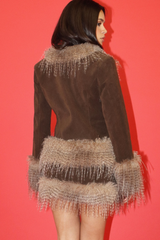 Tomato Glamorous Faux Fur Mini Skirt Mini Skirt