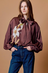 Rosy Brown Olivia Top in Lueur Blouse