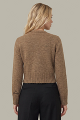 Dark Gray James Fuzzy Button Crew Cardi Cardigan