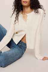 Light Gray Medina Cable Cardigan Cardigan