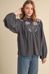 Wheat On The Road Again Button Down Top Top