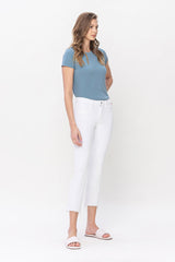 White Smoke Melissa Mid Rise Slim Straight Jeans