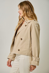 Gray The Lace Half Length Trench Coat Coat