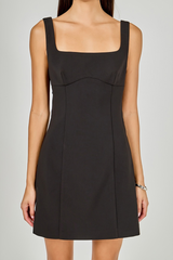 Dark Slate Gray Back Bow Sleeveless Mini Dress Mini Dress