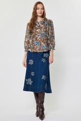 Lavender Stacy Floral Blouse in Blue Multi Blouse