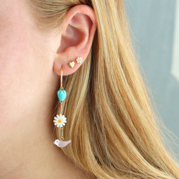 Tan Totem Hoop Earring