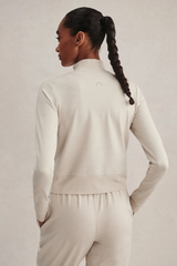 Gray Rufus Cropped Zip Through Sweater