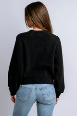 Black Carrara Solid Sweater Sweater