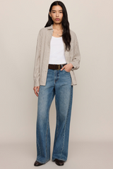 Gray River Plaid Button Up Top