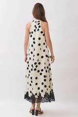 Lace & Dot Halter Maxi Dress