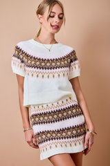 Tan Love At First Knit Jacquard Sweater Sweater