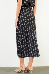 Lavender Running Wild Satin Skirt Midi Skirt