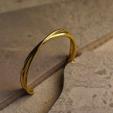 Dim Gray Alessia Gold Twist Cuff Bracelet Bracelet