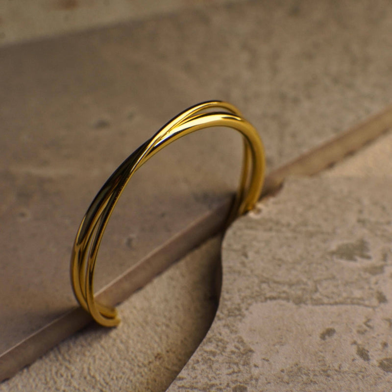 Dim Gray Alessia Gold Twist Cuff Bracelet Bracelet