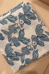Tan Fish Sarong in Blue/White Sarong