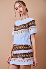 Tan Love At First Knit Jacquard Sweater Sweater