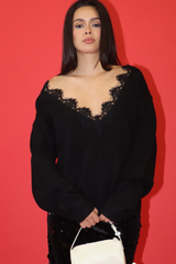 Black Love Story Lace Sweater Sweater