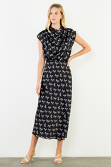White Smoke Running Wild Satin Skirt Midi Skirt