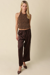 Gray Marge Satin Track Pant Pant
