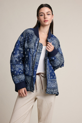 Light Gray The Free Spirt Quilted Bandana Bomber Jacket