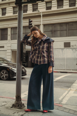 Dark Gray Autumn Reversible Plaid Jacket Jacket