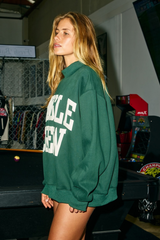 Black Jingle Crew Puff Print Mock Neck Pullover