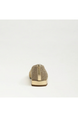 Lavender Kasey Knit Ballet Flat | Amber Gold Woven Fabric flats