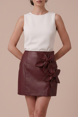 Tan Wildflower Rebel Faux Leather Mini Skirt Mini Skirt