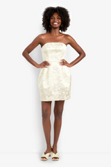 White Smoke Kalley Dress in Bonits Beige/Gold Mini Dress